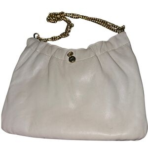 Vintage Ande Elegant Leather Bag with Gold Chain